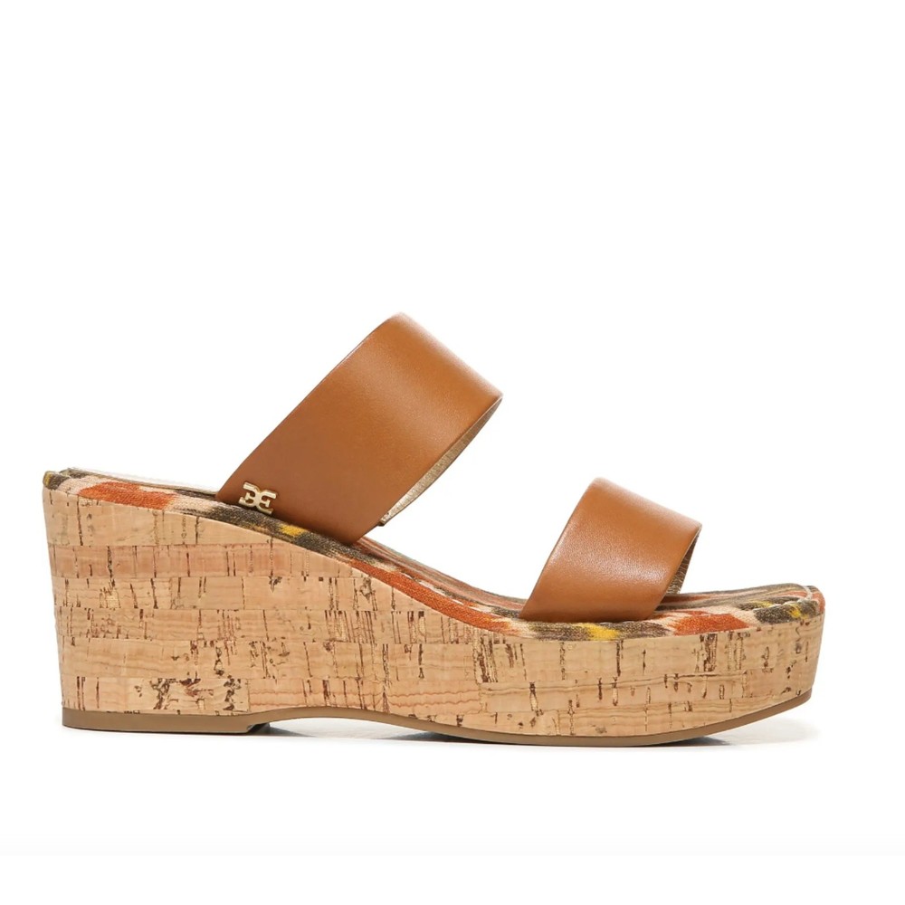 Sam Edelman Alissa Saddle Leather Cork Wedge Sandals size 9M NEW with box - Picture 6 of 12